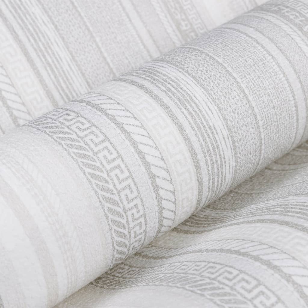 Wallpaper 3D Strip Pattern Grey 10x0.53 m Non-woven